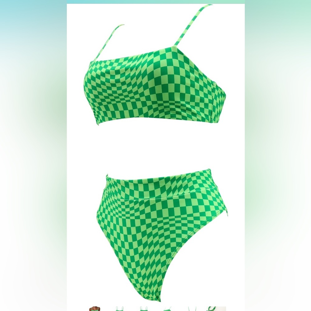 MOSHENGQI Swimsuit Bikini High Waisted‎ Two 2 Piece Large - Picture 2 of 5